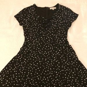 Sexy Black Star Print Lace Up Wyldr Dress Small